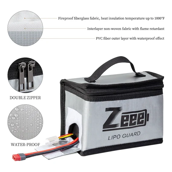 Zeee Akku Safe Bag Lipo Battery Storage Guard Safe Pouch (2 Stück)