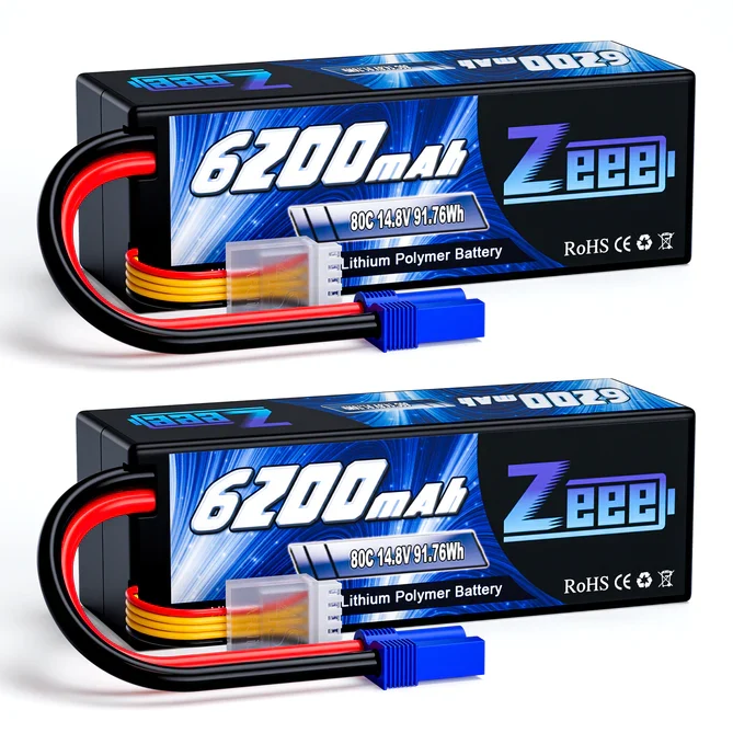 Zeee 4S 6200mAh 14,8V 80C Hardcase EC5 Lipo Akku (2 Stück)
