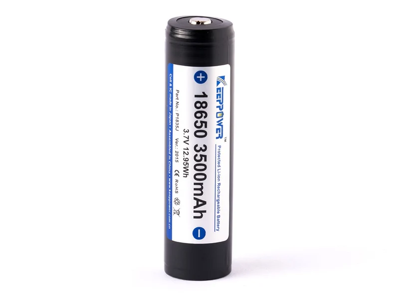 Keeppower 18650 - 3500mAh 3,6V - 3,7V Li-Ion-Akku geschützt (Pluspol erhöht) NCR18650GA
