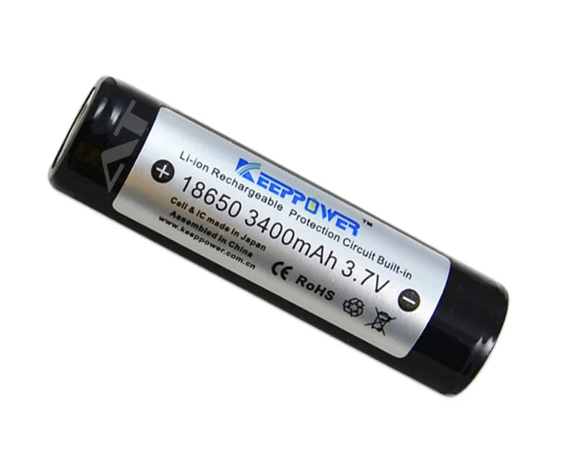 Keeppower 18650 - 3400mAh, 3,7V Li-Ion-Akku geschützt (Flat Top)