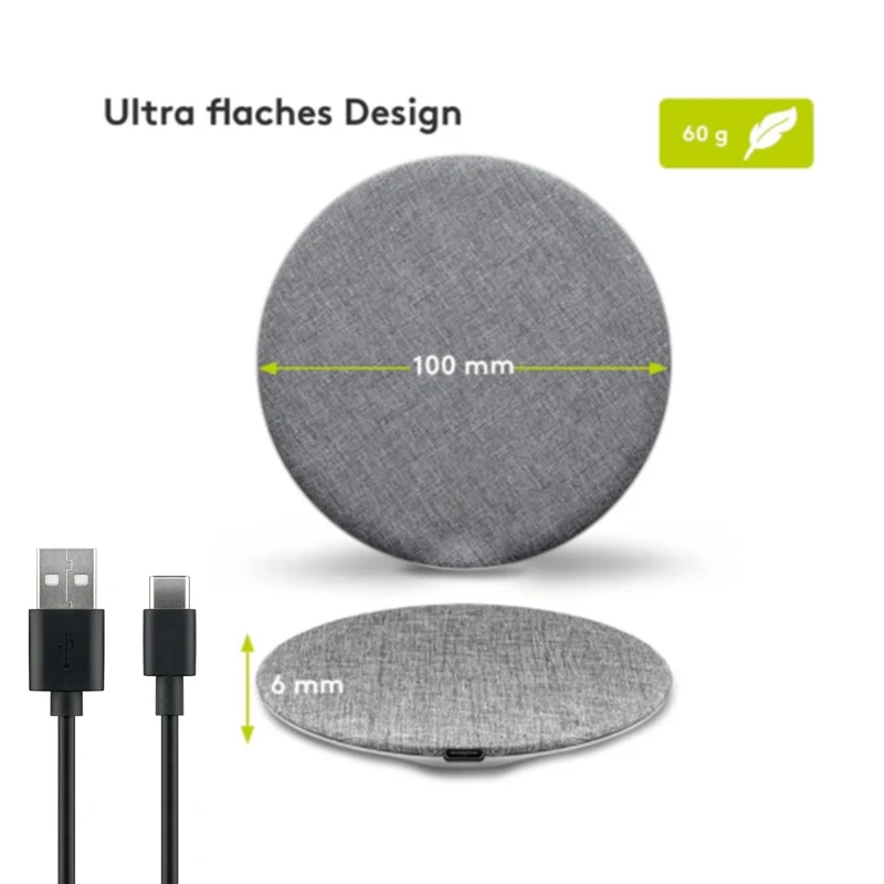 Goobay Das kabellose Schnellladegerät 15W geeignet für alle Handy, Smartphone und Geräte mit Qi-Standard