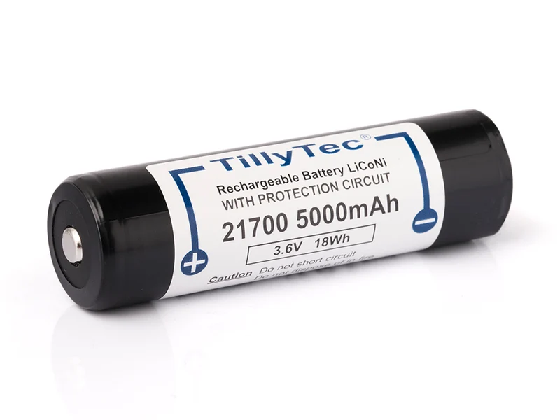 TillyTec 21700 5000mAh Lithium-Ionen-Akku 3,6V - 3,7V mit PCB-Schutz