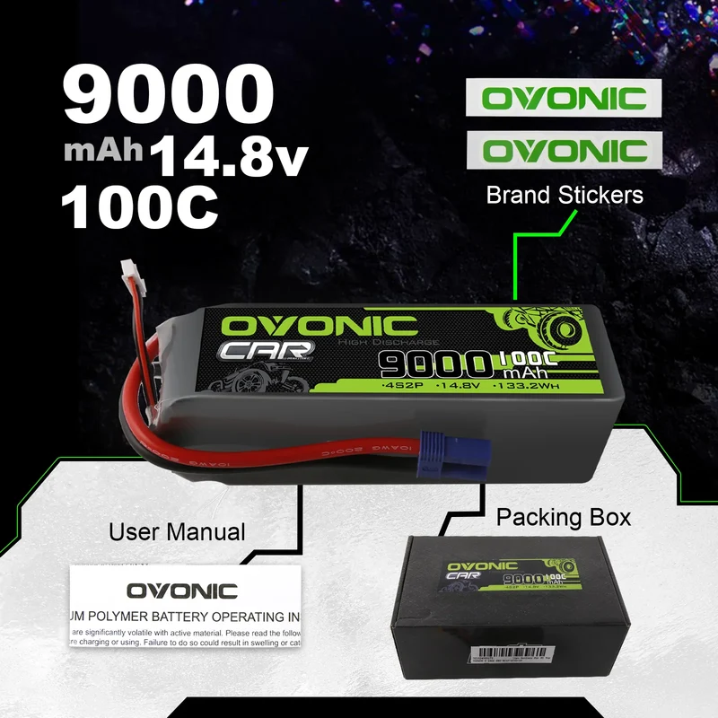 Ovonic 4S 9000mAh 100C LiPo Akku 14,8V EC5