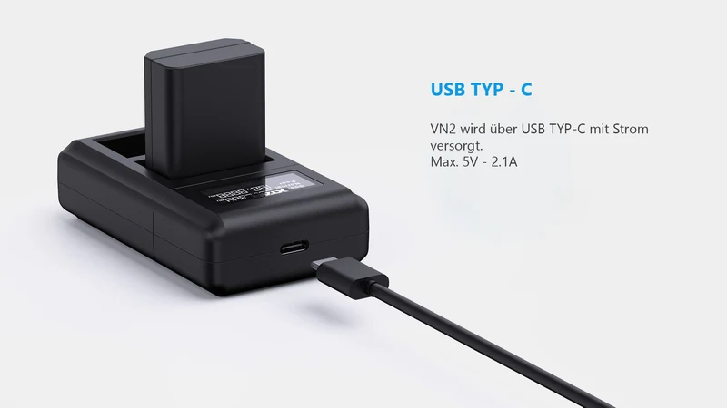 Xtar VN2 Kamera Ladegerät für Li-Ionen Akkus + NP-FZ100 Sony