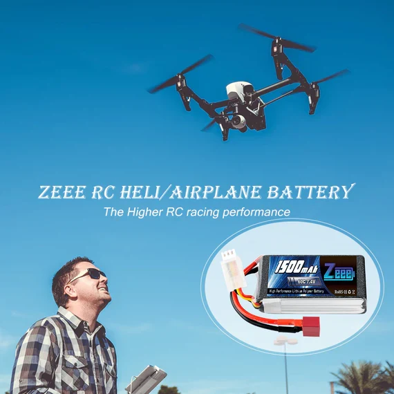 Zeee 2S 1500mAh 7.4V 60C Deans (2 Stück)