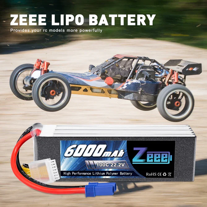 Zeee 6S 6000mAh 22,2V 100C Lipo Akku EC5 (2 Stück)