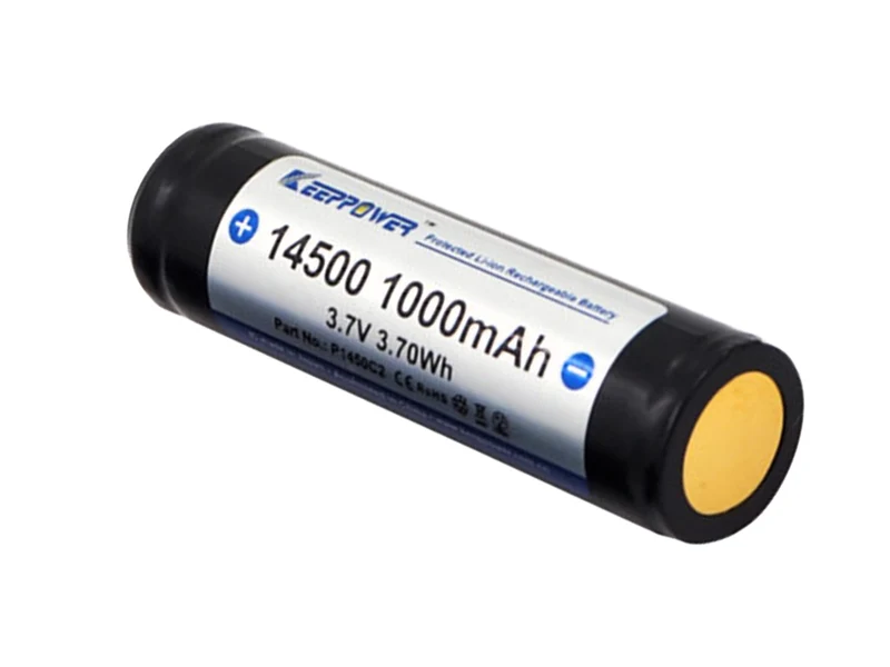 Keeppower 14500 - 1000 mAh, 3,6 - 3,7V Li-Ion-Akku PCB geschützt