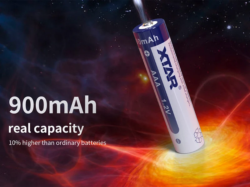 XTAR AAA R03 NIMH Akku 900mAh 1,2V mit Aufbewahrungsbox (4 Stuck)