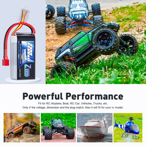 Zeee 3S 2200mAh 11,1V 50C Shorty Deans Lipo Akku (2 Stück)