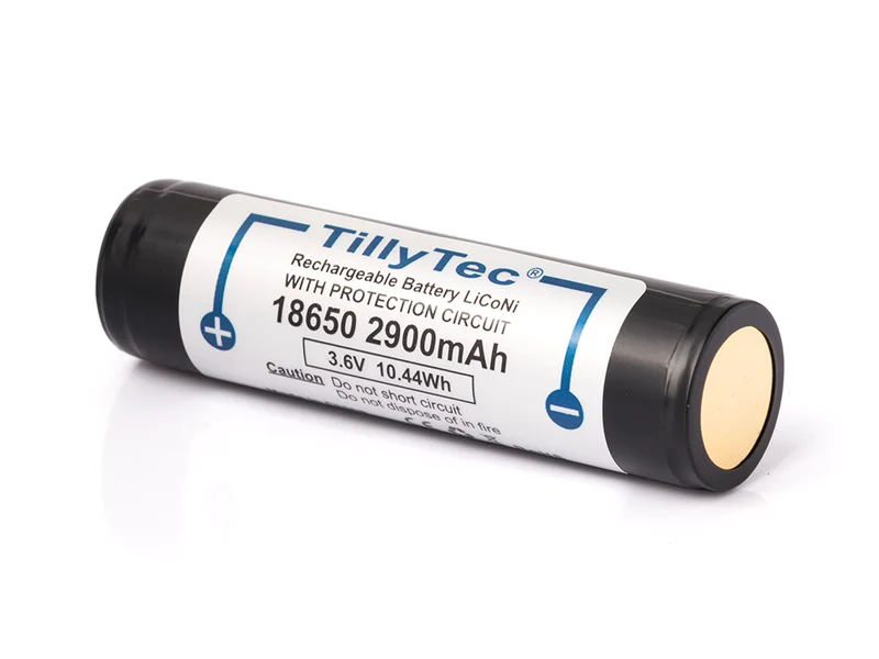 TillyTec 18650 - 2900mAh, 3,6 V - 3,7 V Li-Ionen-Akku mit PCB Schutzelektronik