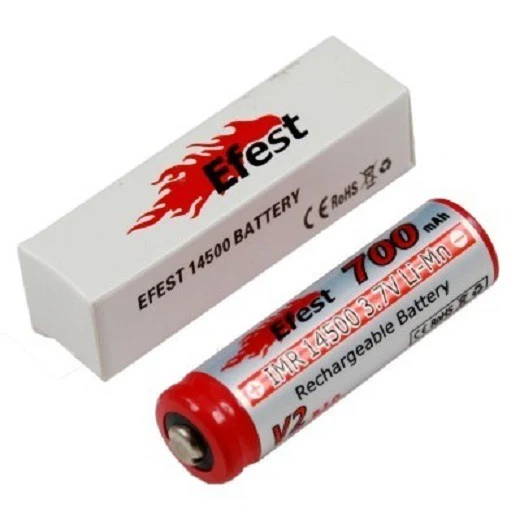 Efest IMR 14500 V2 - 700mAh 3,7V Li-Ion-Akku (Pluspol erhöht)