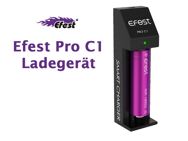 Efest PRO C1 effizientes 1-Schacht-Schnelladegerät für Li-Ionen Akkus
