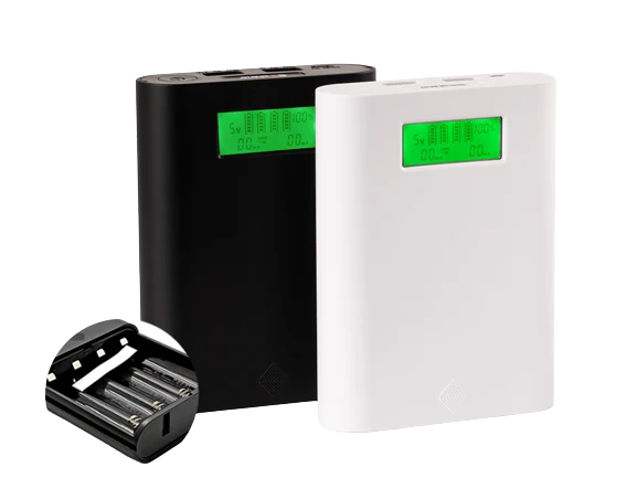 Soshine E3S Powerbank-Ladegerät mit zwei USB-Ausgängen und LCD-Display