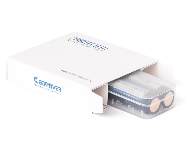 Keeppower 18500 Li-Ion Akku 3,6V - 3,7V mit 2300mAh und Integrierte PCB Schutzelektronik P1850C3