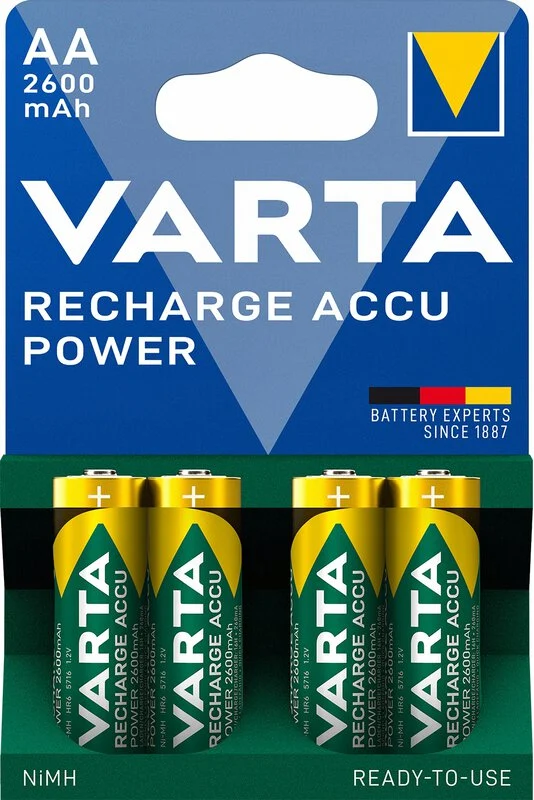 Varta 5716 AA Ready2Use Mignon Akku Ni-MH 1,2V/2600mAh - Blister 4 Stück