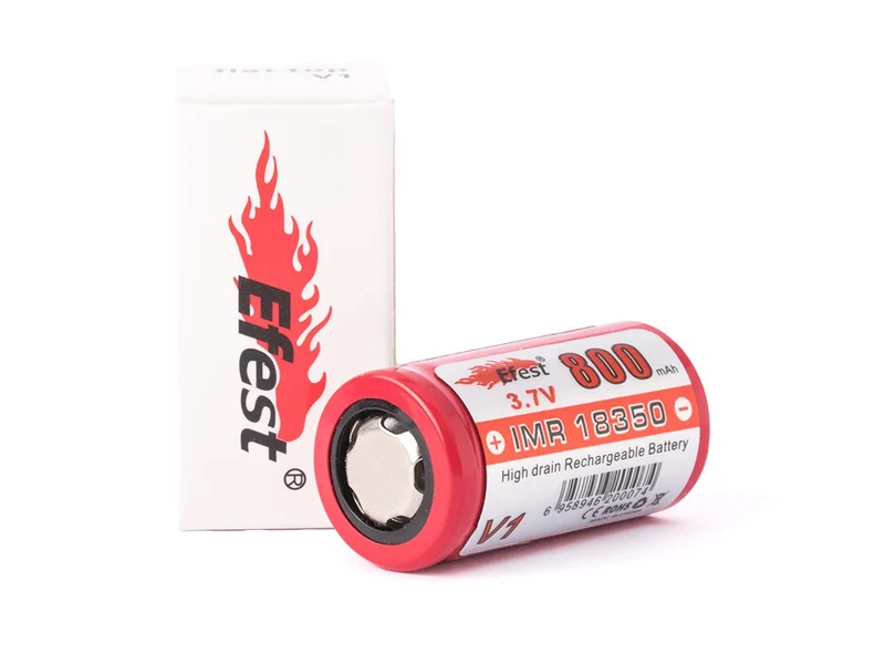 Efest IMR 18350 V1 - 800mAh 3,7V Li-Ionen (Pluspol flach)