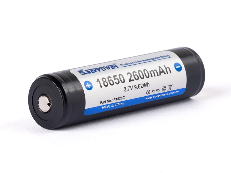 Keeppower 18650 - 2600mAh, 3,6V - 3,7V Li-Ion-Akku PCB geschützt P1826C
