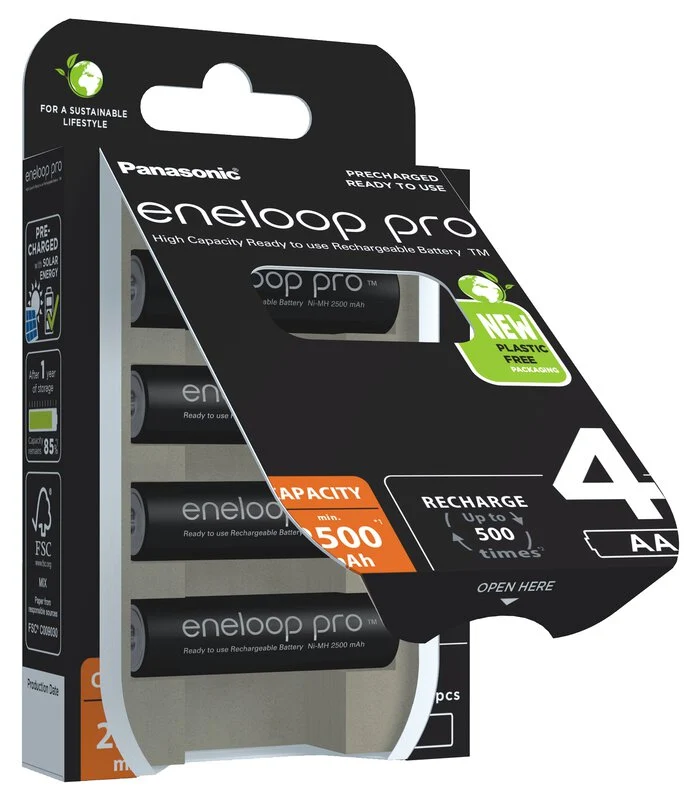Panasonic Eneloop Pro Akku AA NiMH- 4er-Blister BK-3HCDE/4BE