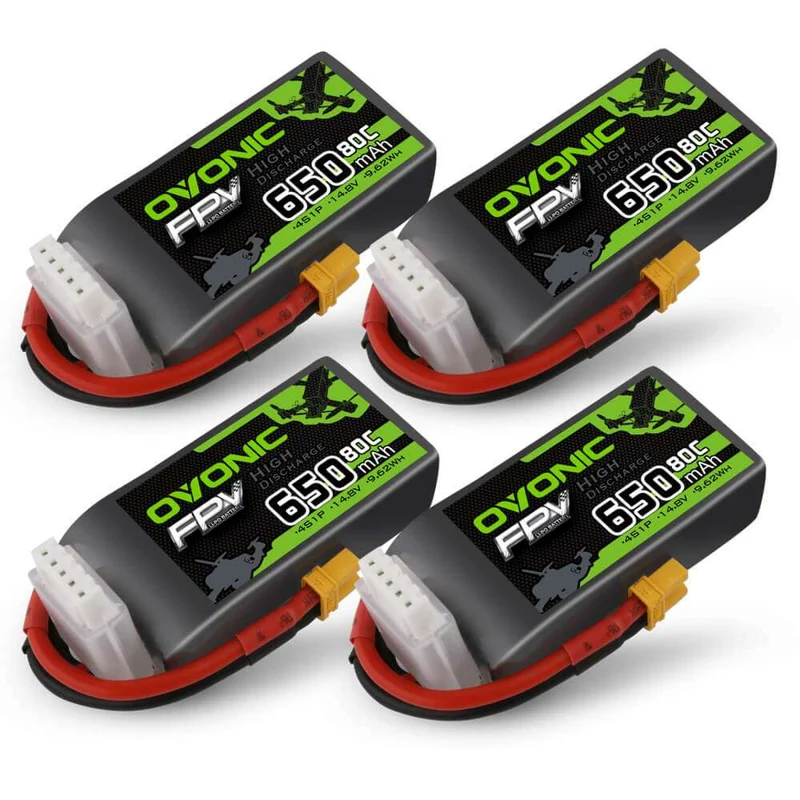 Ovonic FPV 4S 650mAh 80C 14,8V XT30 Lipo (4 Stück)