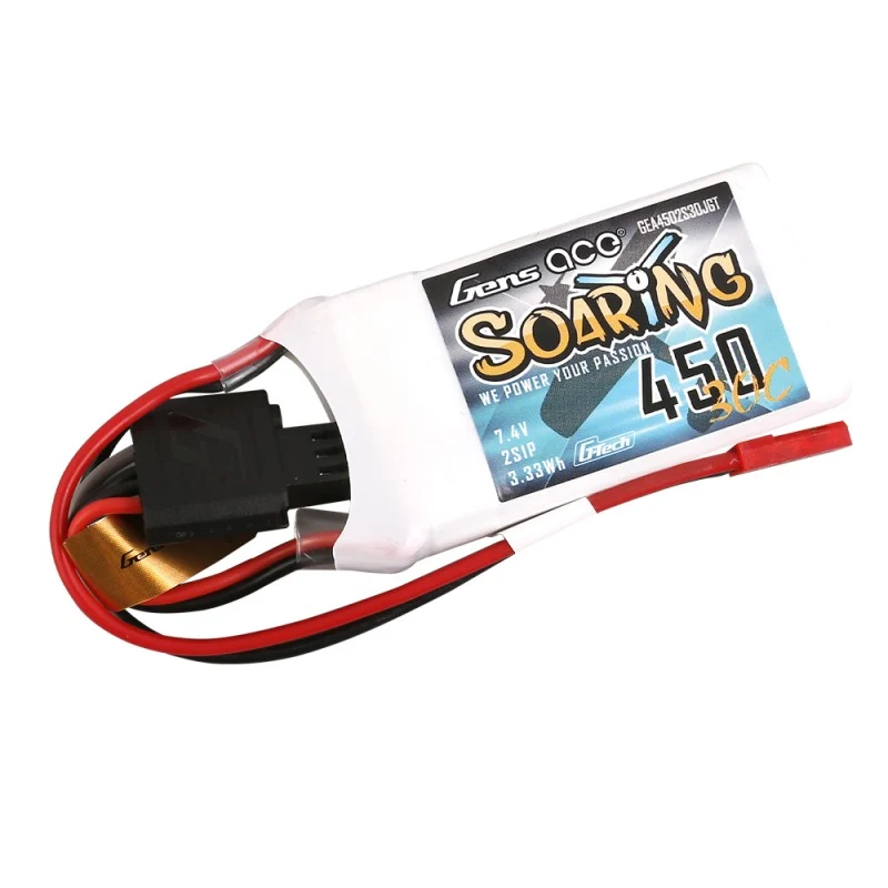 Gens Ace G-Tech Soaring 2S 450mAh 7,4V 30C 2S1P Lipo-Akkupack JST-SYP