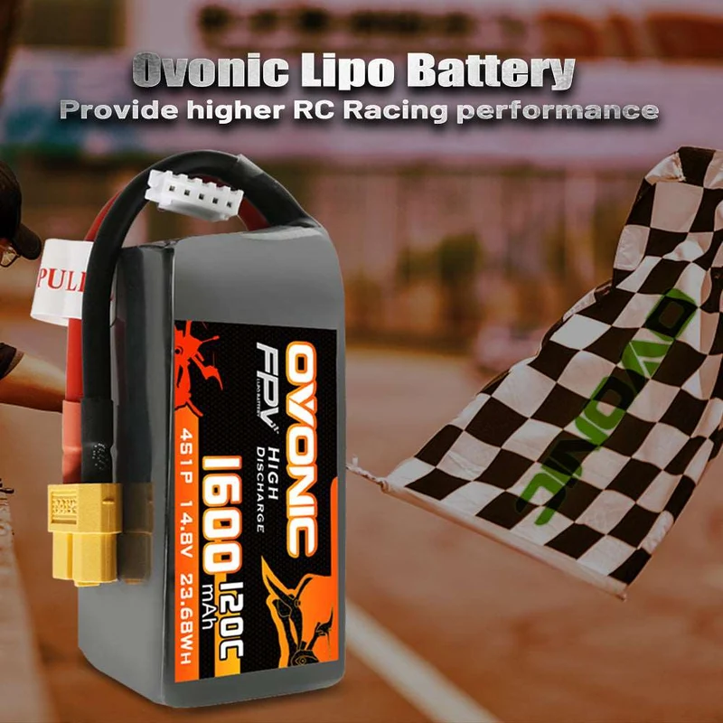 Ovonic FPV 4S 1600mAh 120C 14,8V XT60 LiPo Akku (4 Stück )