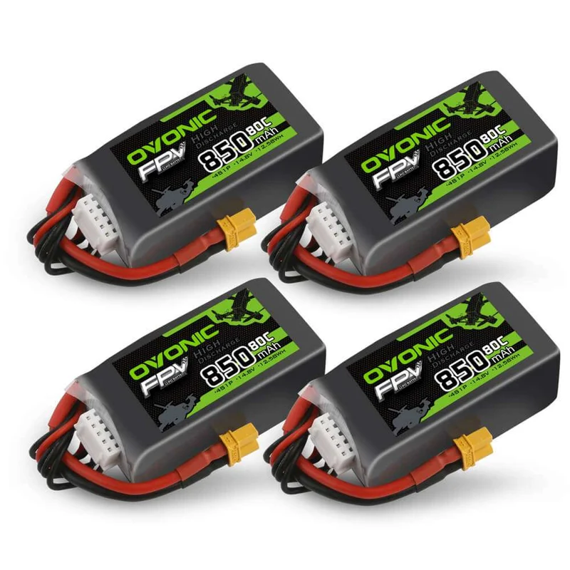 Ovonic 4S 850mAh 80C 14,8V XT30 Lipo Akku (4 Stück)