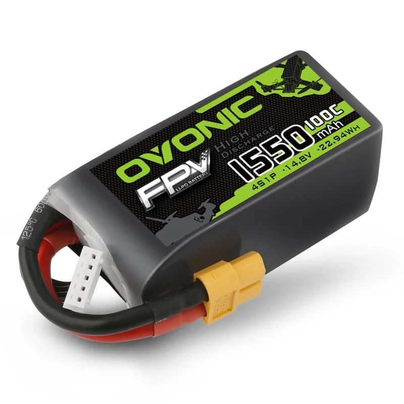 Ovonic FPV 4S 1550mAh 100C 14,8V Akku für FPV-XT60-Stecker (2 Stück)