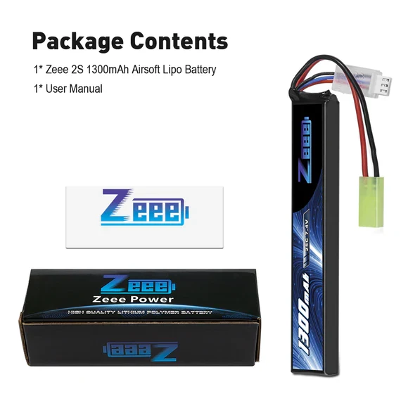 Zeee 2S 1300mAh 7,4V 25C Mini Tamiya-Stecker Akku