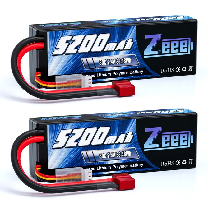 Zeee 2S 5200mAh 7,4V 80C Hardcase Deans (2 Stück)