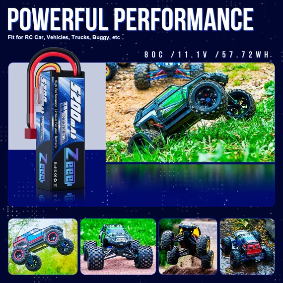 Zeee 3S 5200mAh 11,1V 80C Hardcase Deans Lipo Akku
