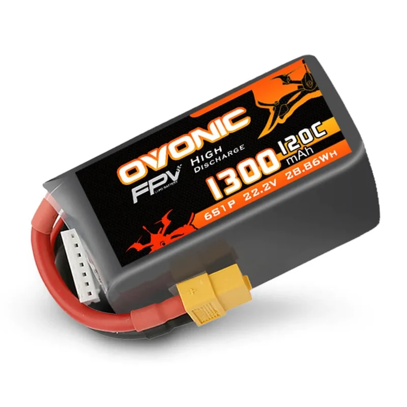 Ovonic FPV 6S 1300mAh 120C 22,2 V LiPo-Akku für FPV Racing XT60 (4 St.)