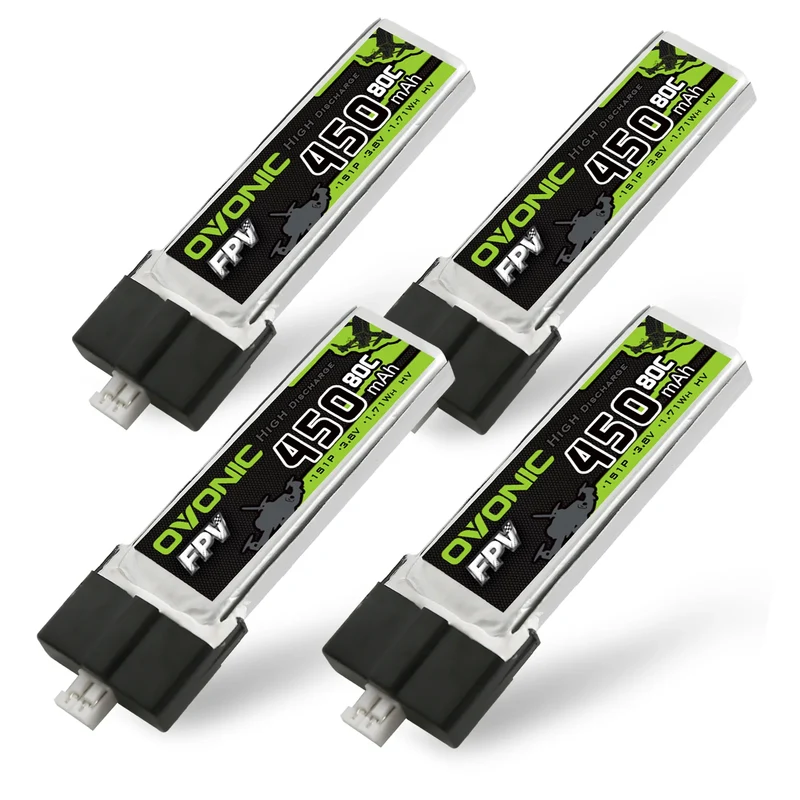 Ovonic FPV 1S 450mah 3,8V 80C HV-Lipo JST PH2.0 (4 St.)