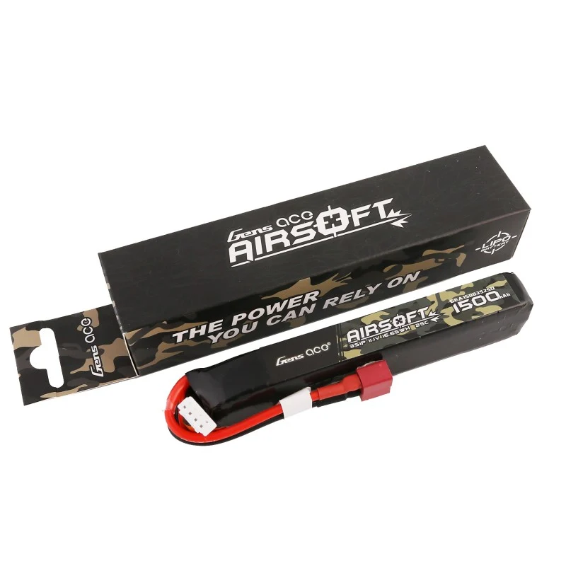 Gens Ace 25C 1500mAh 3S1P 11.1V Airsoft Lipo Akku mit T-Stecker