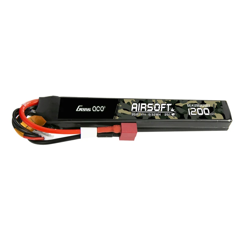 Gens Ace 25C 1200mAh 3S1P 11.1V Sattel Airsoft Lipo Batterie mit T-Stecker