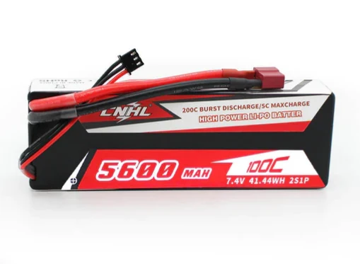 CNHL Racing Series 5600mAh 7,4V 2S 100C Hartschalen-Lipo-Akku mit T/Dean-Stecker (2 St.)