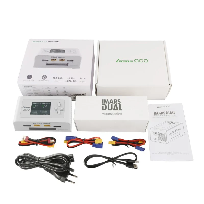 Gens Ace Imars Dual Channel AC200W/DC300Wx2 RC Ladegerät Weiß