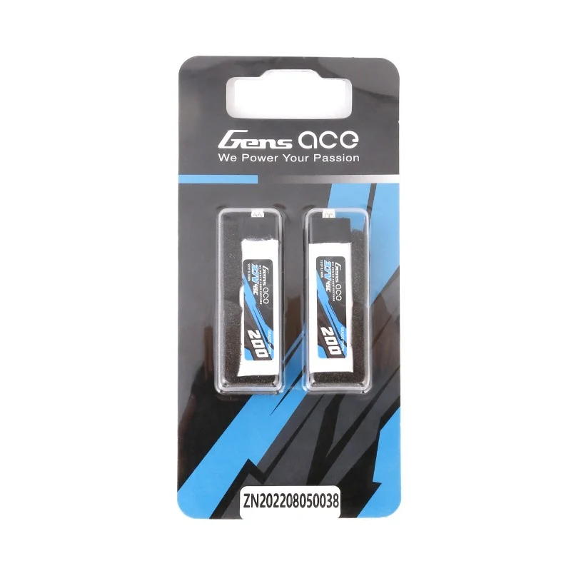 Gens Ace 200mAh 3.7V 45C 1S1P Lipo Akku (2 Stück)