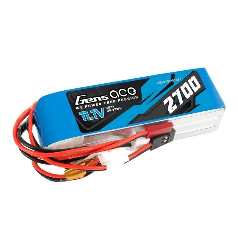 Gens Ace 2700mAh 11,1V TX 3S1P Lipo Akkupack mit Futaba/JST-XHR/JST-SYP