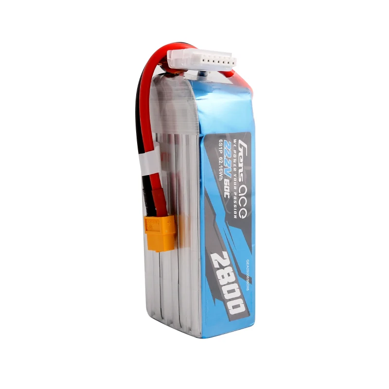 Gens Ace 2800mAh 22,2V 60C 6S1P Lipo Akkupack mit XT60 Stecker