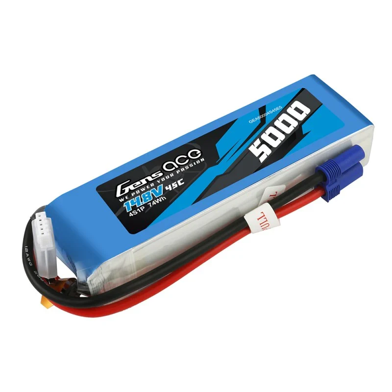 Gens Ace 5000mAh 14,8V 45C 4S1P Heli Lipo Akku mit EC5 Stecker