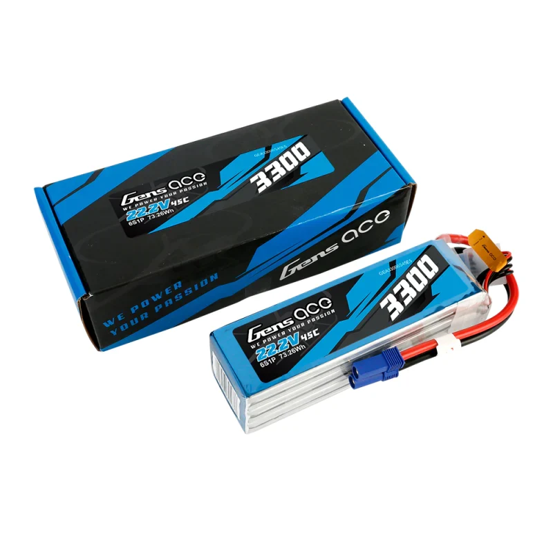 Gens Ace 3300mAh 22,2V 45C 6S1P Lipo Akku Pack mit EC5 Stecker