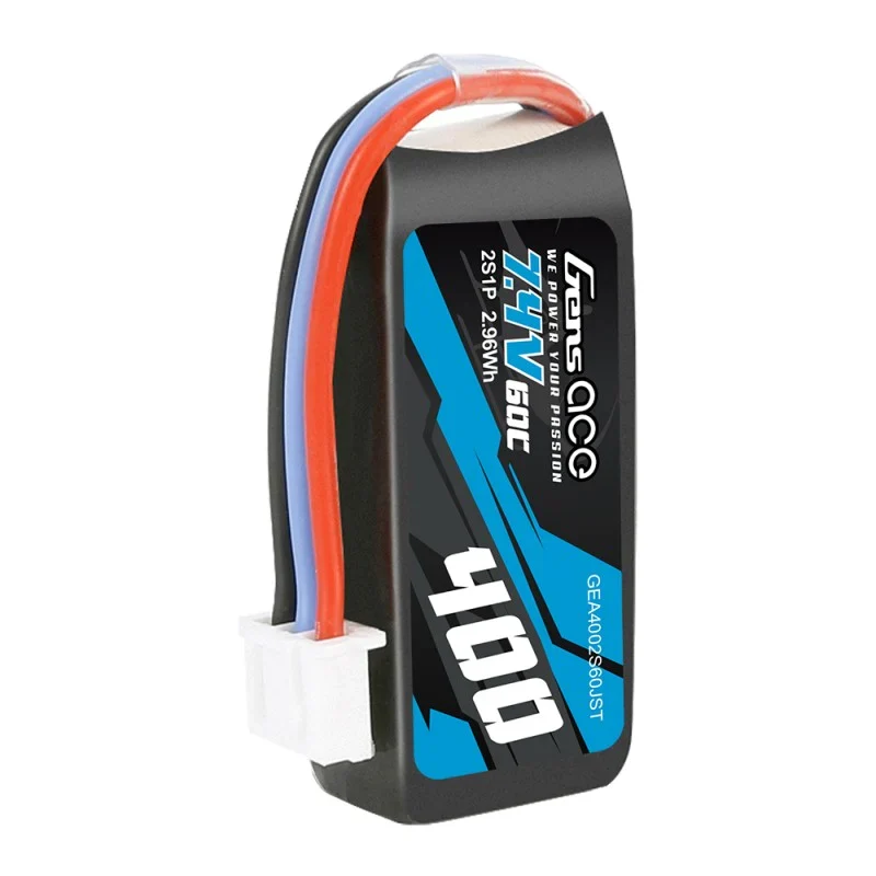 Gens Ace 400 mAh 7,4 V 60 C 2S1P Lipo-Akku mit JST-Stecker