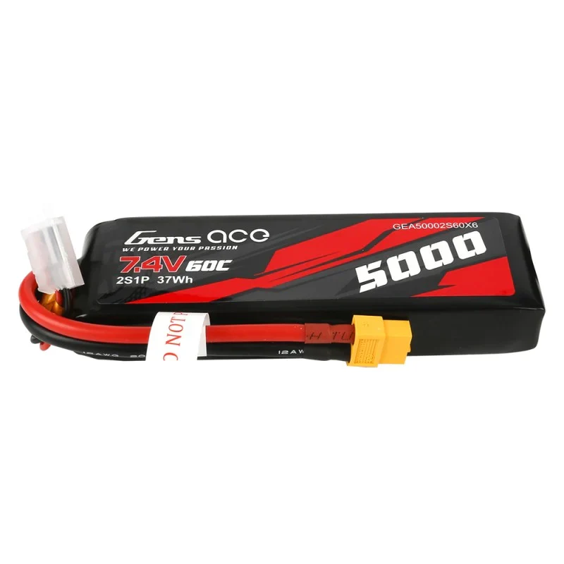 Gens Ace 5000mAh 7.4V 60C 2S1P Lipo PC-Materialgehäuse mit XT60-Stecker