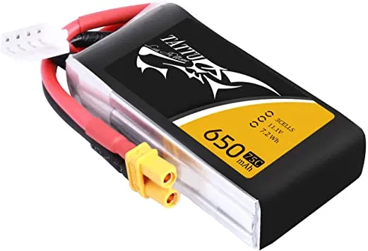 Tattu 650mAh 3S1P 75C 11.1V Lipo Akku mit XT30 Stecker