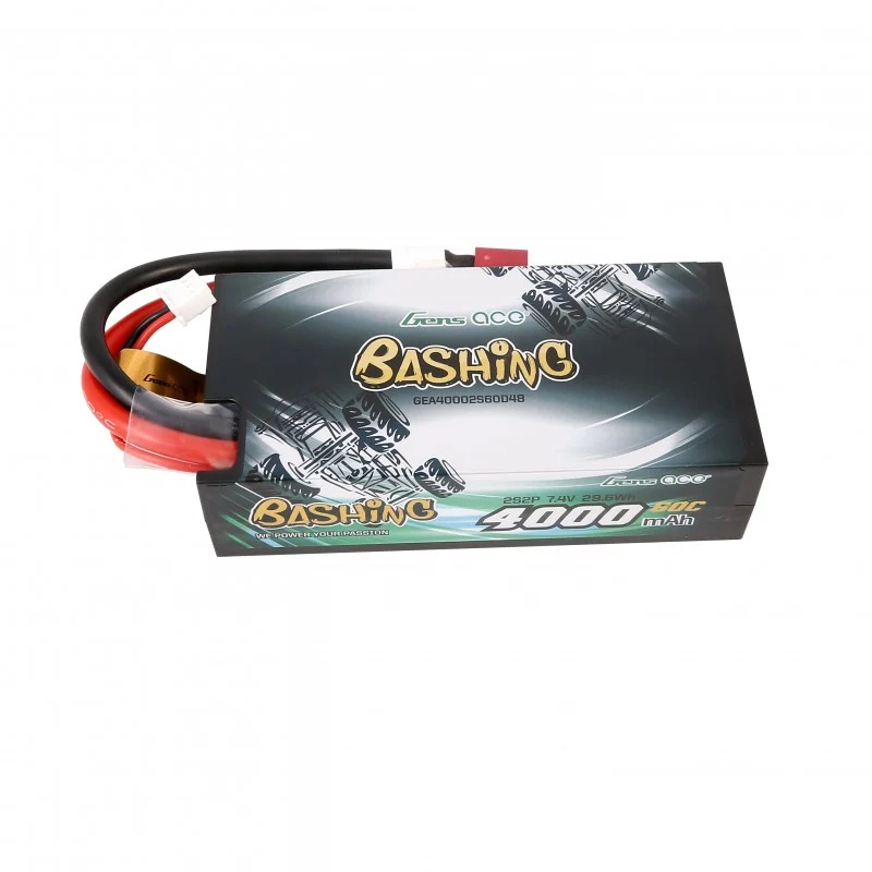 Gens Ace 4000mAh 2S2P 7.4V 60C HardCase 48# Auto Lipo Akku mit T-Stecker