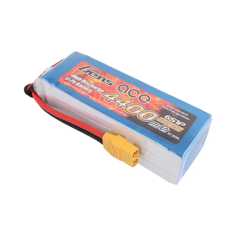 Gens Ace 4400mAh 22,2V 35C 6S1P Lipo Akkupack mit XT90 Stecker
