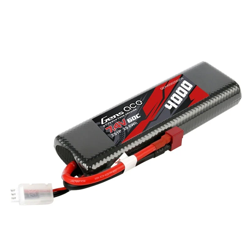 Gens Ace 4000mAh 2S1P 7.4V 60C HardCase 8# Auto Lipo Akku mit T-Stecker