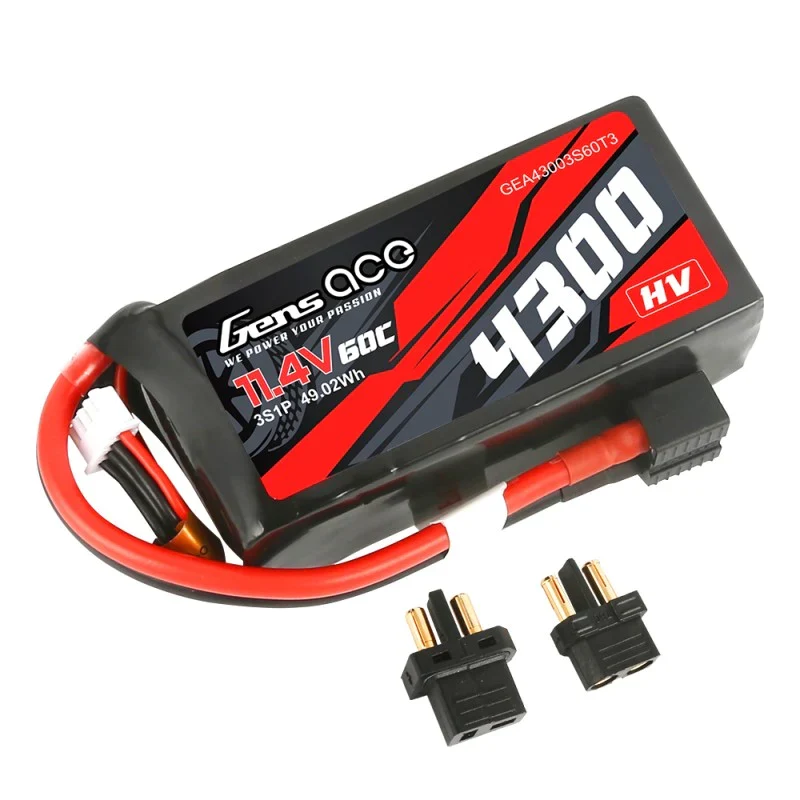 Gens Ace 4300mAh 3S1P 11,4V 60C Lipo Akku mit XT60/T-Stecker