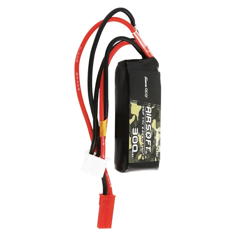 Gens Ace 35C 300mAh 2S1P 7,4V Airsoft Lipo Akku mit JST-SYP Stecker