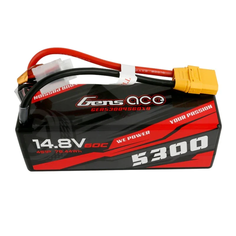 Gens Ace 5300mAh 14,8V 60C 4S1P HardCase 14# Auto Lipo Akku mit XT90